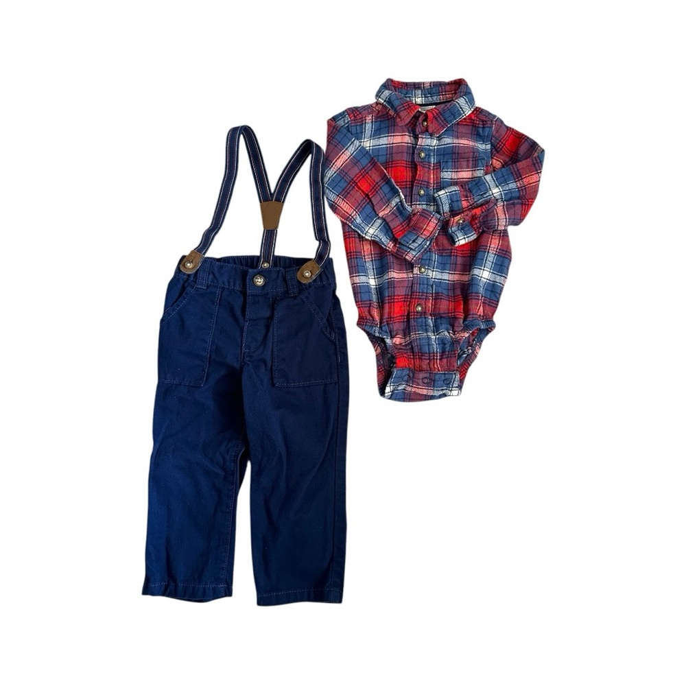 Carter’s Navy And Plaid Outfit